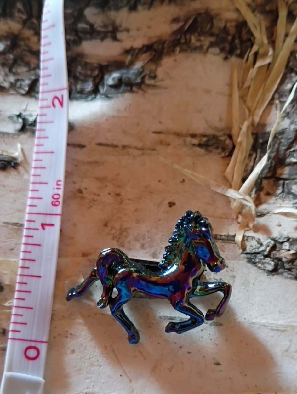Iridescent Rainbow Metallic Horse Pin - Picture 7 of 7